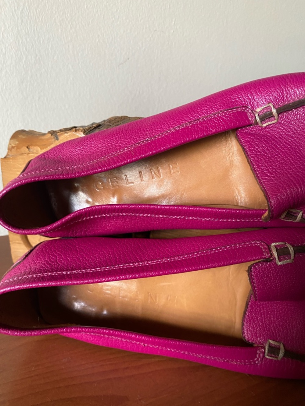 Vintage Celine Pink Leather Loafers - Picture 8 of 9